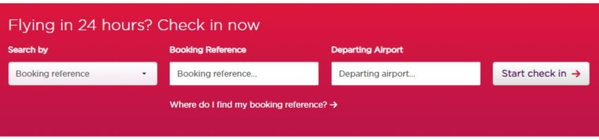 Request Virgin Atlantic online check-in