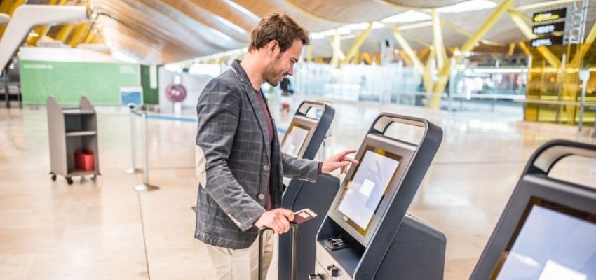 Ethiopian airlines check in by airport kiosk